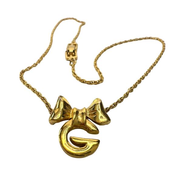 Givenchy G with Big Bow Gold Plated Necklace - Picture 3 of 10